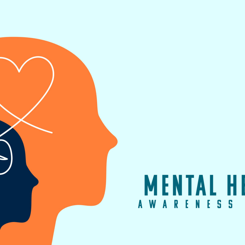 mental health awareness poster with human head